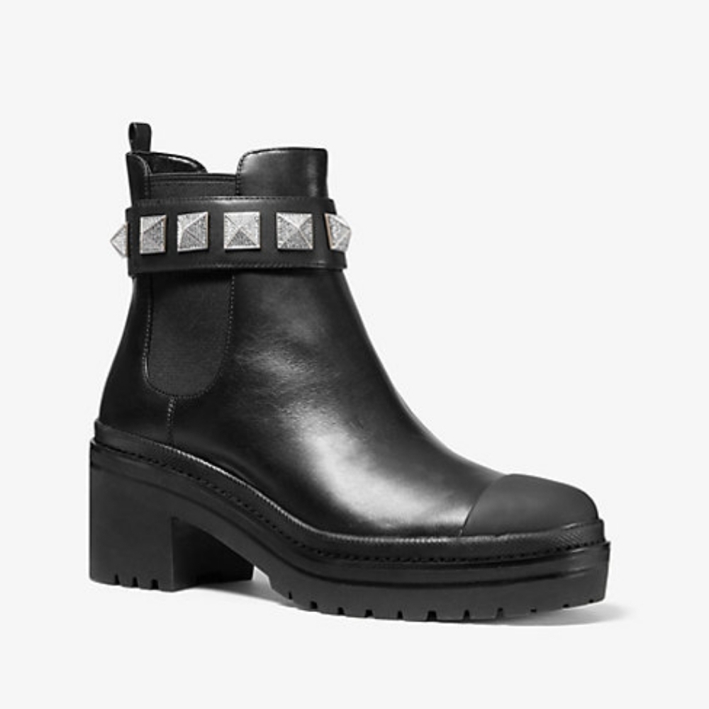 MICHAEL Michael Kors Glenn Studded Leather Chelsea Ankle Boot Size 8.5 NWOT